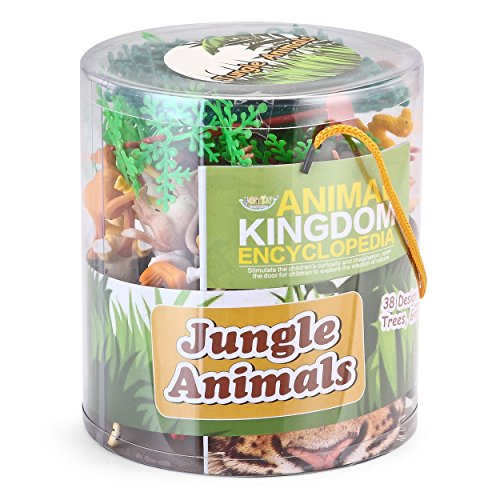 JOYIN 60Piece Safari Jungle Animal Figures Toddler Toy Set